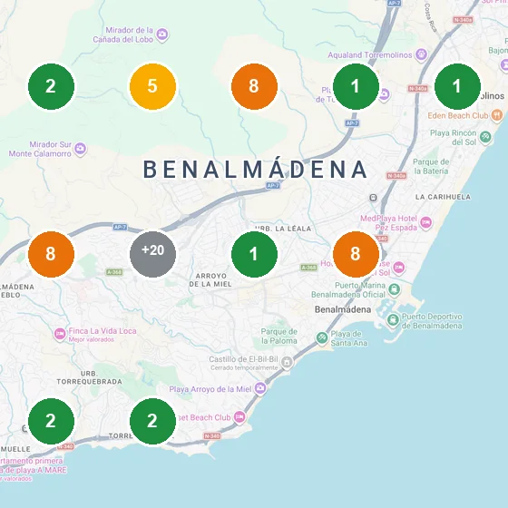 Medición de posiciones en Google Maps de un cliente en Benalmádena